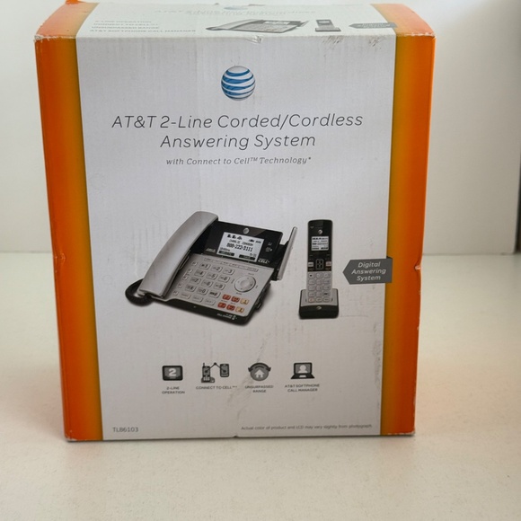 AT&T 2-Line Corded/Cordless Answering System w/Connect to Cell Tech TL86103 - Picture 7 of 12